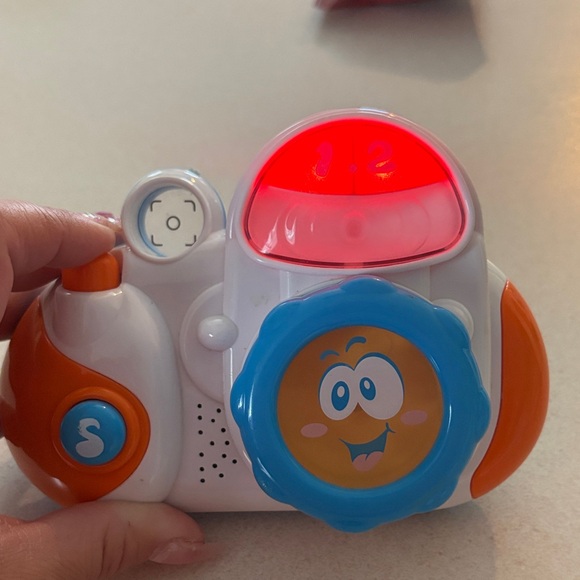 Vibrant Orange and White Toy Camera - Picture 4 of 6